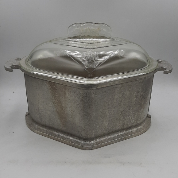 Vintage Guardian Cookware Aluminum Ecomony Trio's One Section With Glass Lid - Picture 1 of 9